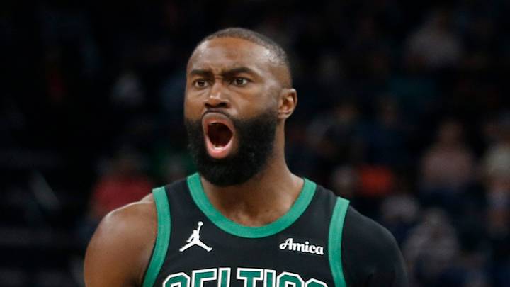 Mar 20, 2026; Memphis, Tennessee, USA; Boston Celtics guard Jaylen Brown (7) and forward Jayson Tatum (0) react during the third quarter against the Memphis Grizzliesat FedExForum. Mandatory Credit: Petre Thomas-Imagn Images Mar 20, 2026; Memphis, Tennessee, USA; Boston Celtics guard Jaylen Brown (7) and forward Jayson Tatum (0) react during the third quarter against the Memphis Grizzliesat FedExForum. Mandatory Credit: Petre Thomas-Imagn Images