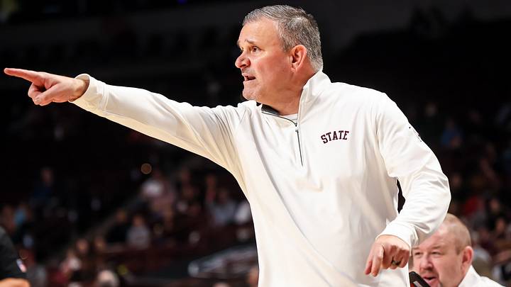 Mississippi State Bulldogs head coach Chris Jans directs his team against the South Carolina Gamecocks in the first half at Colonial Life Arena. Mississippi State Bulldogs head coach Chris Jans directs his team against the South Carolina Gamecocks in the first half at Colonial Life Arena.