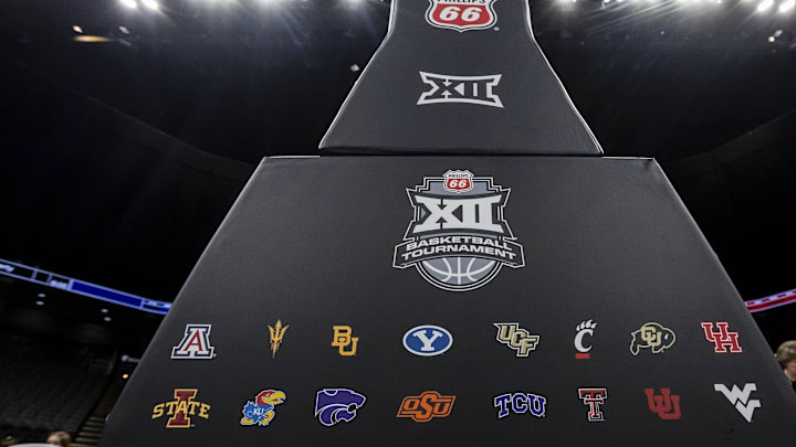 Mar 6, 2026; Kansas City, MO, USA; Interior view of the venue during the NCAA Women’s Basketball Big 12 Conference Tournament at T-Mobile Center. Mandatory Credit: Nick Tre. Smith-Imagn Images