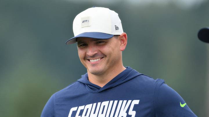 Seattle Seahawks head coach Mike MacDonald during the first training camp at Virginia Mason Athletic Center. 