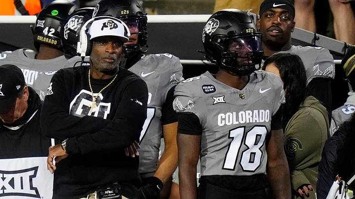 Colorado Buffaloes head coach Deion Sanders on the sidelines in the second quarter against the Arizona Wildcats at Folsom Field. Mandatory Credit: Ron Chenoy-Imagn Images Colorado Buffaloes head coach Deion Sanders on the sidelines in the second quarter against the Arizona Wildcats at Folsom Field. Mandatory Credit: Ron Chenoy-Imagn Images