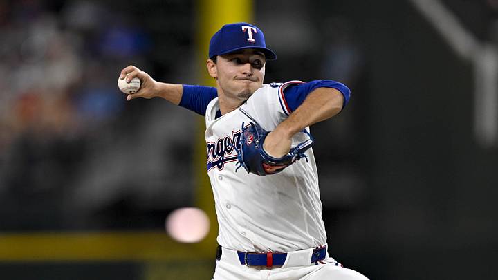 Texas Rangers starting pitcher Jack Leiter.