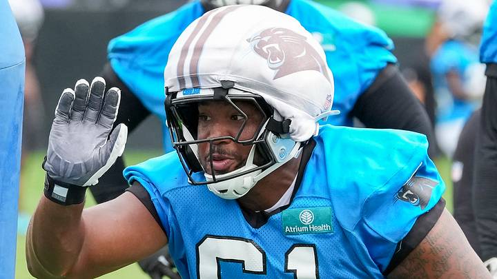 Carolina Panthers defensive lineman Aaron Hall Carolina Panthers defensive lineman Aaron Hall