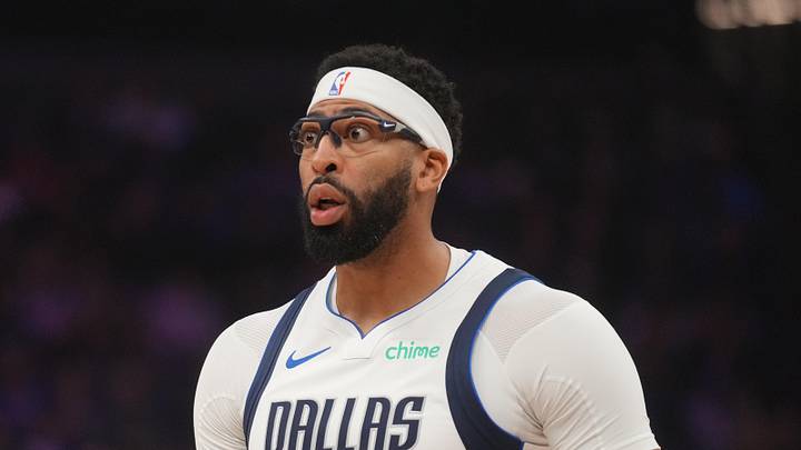 Jan 6, 2026; Sacramento, California, USA; Dallas Mavericks forward Anthony Davis (3) reacts after being fouled against the Sacramento Kings in the first quarter at the Golden 1 Center. Mandatory Credit: Cary Edmondson-Imagn Images