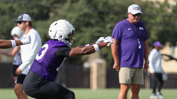 Head Coach Sonny Dykes at the first practice of fall camp on Friday. 