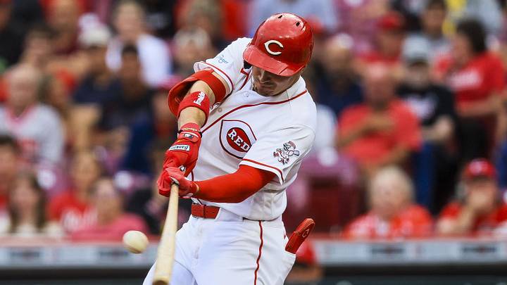 Cincinnati Reds outfielder JJ Bleday (22) hits a solo home run
