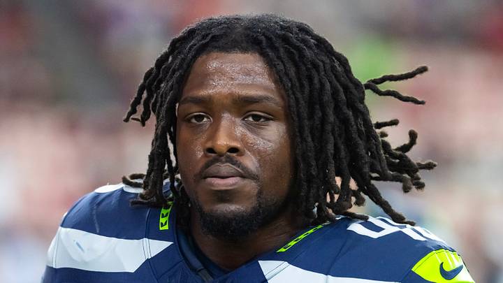 Seattle Seahawks linebacker Tyrice Knight runs off the field