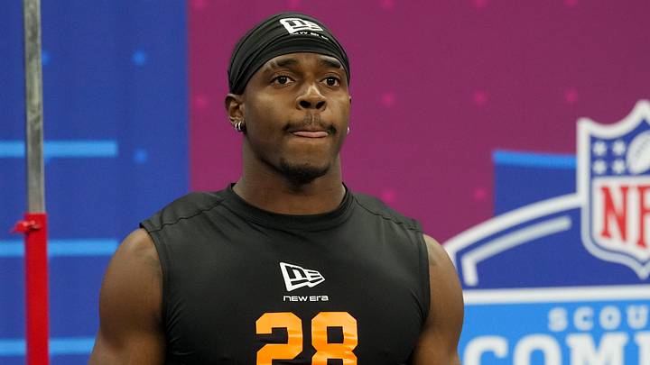 Former Kentucky wideout Kendrick Law during the NFL Scouting Combine 