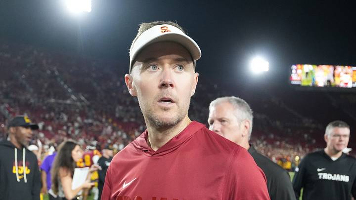 Sep 4, 2026; Los Angeles, California, USA; Southern California Trojans head coach Lincoln Riley reacts after the game against the Fresno State Bulldogs at United Airlines Field at Los Angeles Memorial Coliseum. Mandatory Credit: Kirby Lee-Imagn Images Sep 4, 2026; Los Angeles, California, USA; Southern California Trojans head coach Lincoln Riley reacts after the game against the Fresno State Bulldogs at United Airlines Field at Los Angeles Memorial Coliseum. Mandatory Credit: Kirby Lee-Imagn Images