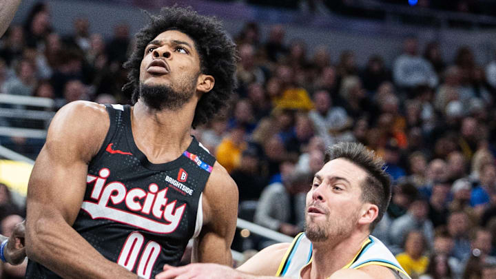 Portland Trail Blazers guard Scoot Henderson shoots the ball while Indiana Pacers guard T.J. McConnell. Portland Trail Blazers guard Scoot Henderson shoots the ball while Indiana Pacers guard T.J. McConnell.