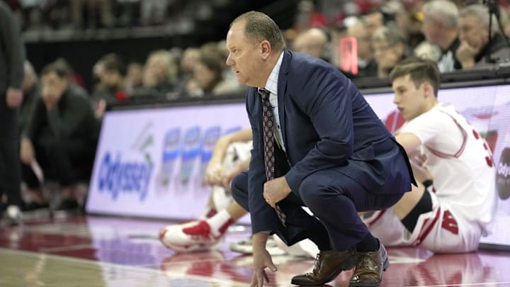 Wisconsin head coach Greg Gard is shown during the first half of their game against Minnesota Friday, January 10, 2025 at the Kohl Center in Madison, Wisconsin. Wisconsin head coach Greg Gard is shown during the first half of their game against Minnesota Friday, January 10, 2025 at the Kohl Center in Madison, Wisconsin.