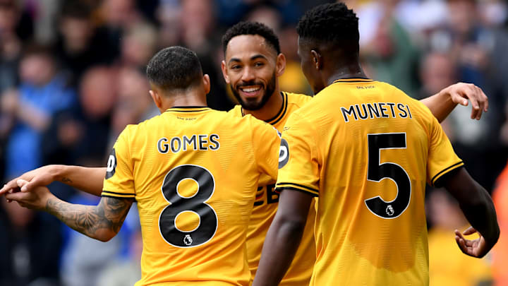 Matheus Cunha (centre) scored his 15th Premier League goal of the season on Saturday