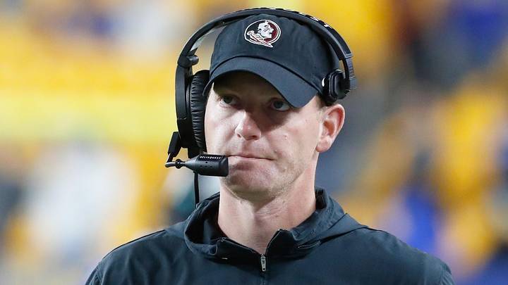 Nov 4, 2023; Pittsburgh, Pennsylvania, USA;  Florida State Seminoles senior offensive analyst of quarterbacks Austin Tucker looks on against the Pittsburgh Panthers during the fourth quarter at Acrisure Stadium. Mandatory Credit: Charles LeClaire-Imagn Images