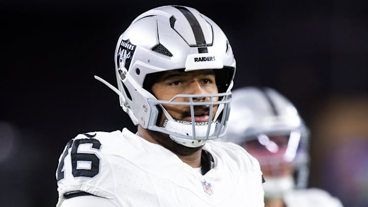 Las Vegas Raiders guard Caleb Rogers.