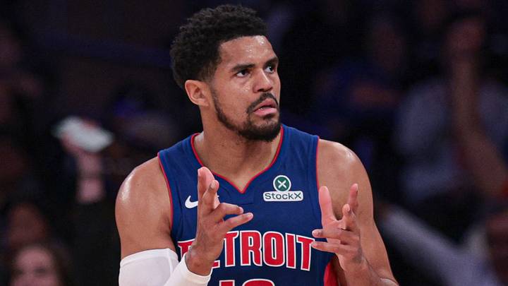 Feb 19, 2026; New York, New York, USA; Detroit Pistons forward Tobias Harris (12) reacts after a basket against the New York Knicks during the first half at Madison Square Garden. Mandatory Credit: Vincent Carchietta-Imagn Images Feb 19, 2026; New York, New York, USA; Detroit Pistons forward Tobias Harris (12) reacts after a basket against the New York Knicks during the first half at Madison Square Garden. Mandatory Credit: Vincent Carchietta-Imagn Images