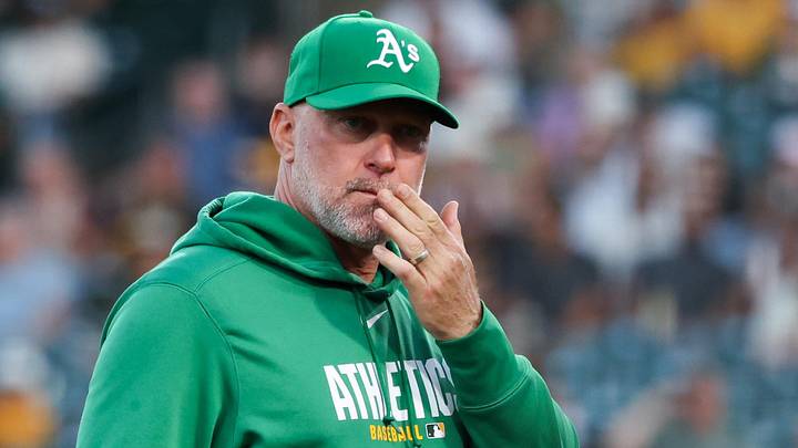 Jun 16, 2026; West Sacramento, California, USA; Athletics manager Mark Kotsay (7) walks back to the dugout during the sixth inning against the Pittsburgh Pirates at Sutter Health Park. Mandatory Credit: Sergio Estrada-Imagn Images