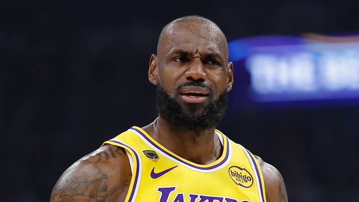 May 7, 2026; Oklahoma City, Oklahoma, USA; Los Angeles Lakers forward LeBron James (23) reacts after a play against the Oklahoma City Thunder in the first half during game two of the second round of the 2026 NBA Playoffs at Paycom Center. Mandatory Credit: Alonzo Adams-Imagn Images May 7, 2026; Oklahoma City, Oklahoma, USA; Los Angeles Lakers forward LeBron James (23) reacts after a play against the Oklahoma City Thunder in the first half during game two of the second round of the 2026 NBA Playoffs at Paycom Center. Mandatory Credit: Alonzo Adams-Imagn Images