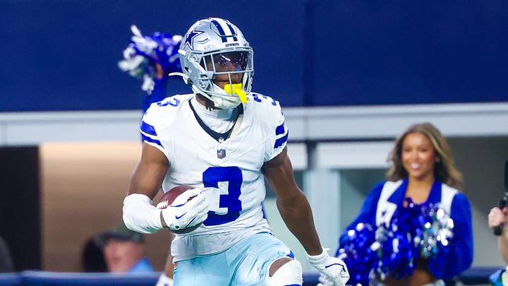 Dallas Cowboys wide receiver George Pickens reacts after making a catch over Philadelphia Eagles cornerback Cooper DeJean Dallas Cowboys wide receiver George Pickens reacts after making a catch over Philadelphia Eagles cornerback Cooper DeJean