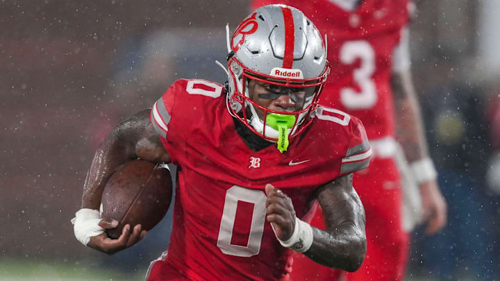 Baylor's David Gabriel Georges (0) carries the ball during the Division II-AAA championship game at Finley Stadium in Chattanooga, Tenn., on Dec. 4, 2025.