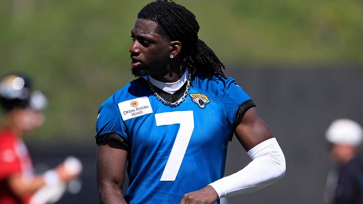 Jacksonville Jaguars wide receiver Brian Thomas Jr. (7) walks off the field during the third day of minicamp at the Miller Electric Center, Thursday, June 11, 2026, in Jacksonville, Fla.
