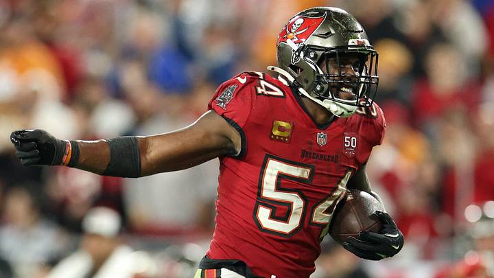 Jan 3, 2026; Tampa, Florida, USA; Tampa Bay Buccaneers linebacker Lavonte David (54) recovers a fumble by the Carolina Panthers in the second half at Raymond James Stadium. Mandatory Credit: Nathan Ray Seebeck-Imagn Images Jan 3, 2026; Tampa, Florida, USA; Tampa Bay Buccaneers linebacker Lavonte David (54) recovers a fumble by the Carolina Panthers in the second half at Raymond James Stadium. Mandatory Credit: Nathan Ray Seebeck-Imagn Images