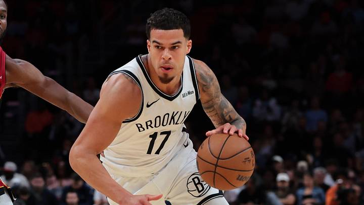 Mar 5, 2026; Miami, Florida, USA; Brooklyn Nets forward Michael Porter Jr. (17) drives to the basket against Miami Heat forward Andrew Wiggins (22) during the first quarter at Kaseya Center. Mandatory Credit: Sam Navarro-Imagn Images Mar 5, 2026; Miami, Florida, USA; Brooklyn Nets forward Michael Porter Jr. (17) drives to the basket against Miami Heat forward Andrew Wiggins (22) during the first quarter at Kaseya Center. Mandatory Credit: Sam Navarro-Imagn Images