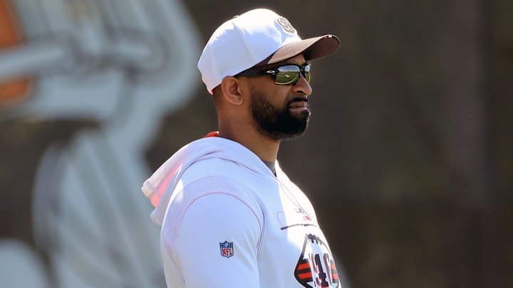 Cleveland Browns general manager Andrew Berry watches practice during NFL rookie minicamp at the Cleveland Browns training facility on Friday, May 9, 2025, in Berea, Ohio. Cleveland Browns general manager Andrew Berry watches practice during NFL rookie minicamp at the Cleveland Browns training facility on Friday, May 9, 2025, in Berea, Ohio.
