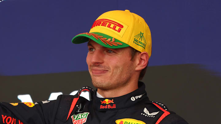 SAO PAULO, BRAZIL - NOVEMBER 09: Third placed Max Verstappen of the Netherlands 