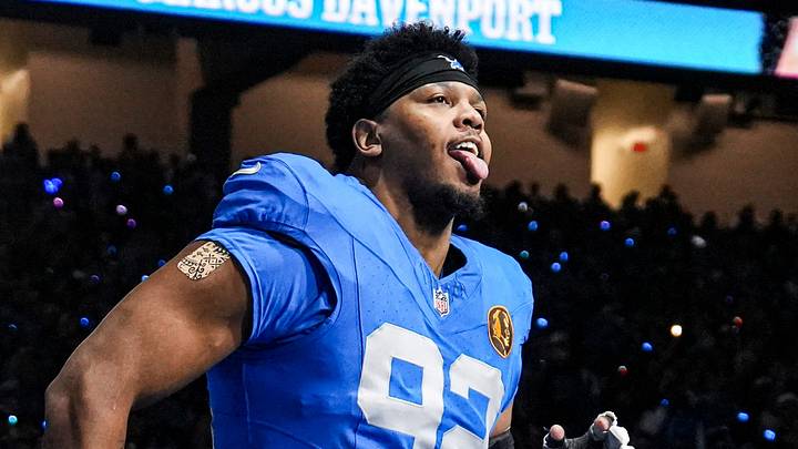 Detroit Lions defensive end Marcus Davenport Detroit Lions defensive end Marcus Davenport