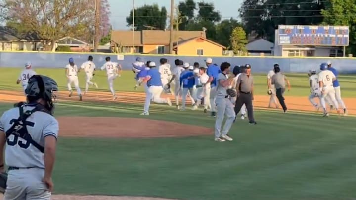 Bishop Amat (CA) celebrates a walk-off victory after rallying back to beat La Salle 9-8.