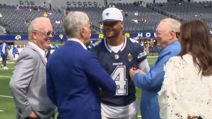 Cowboys quarterback Dak Prescott and owner Jerry Jones meet with Rams owner Stan Kroenke 