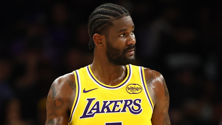 Feb 26, 2026; Phoenix, Arizona, USA; Los Angeles Lakers center Deandre Ayton (5) against the Phoenix Suns at Mortgage Matchup Center. Mandatory Credit: Mark J. Rebilas-Imagn Images