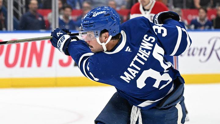 Sep 29, 2026; Toronto, Ontario, CAN; Toronto Maple Leafs forward Auston Matthews (34) shoots the puck against the Montreal Canadiens in the first period at Scotiabank Arena. Mandatory Credit: Dan Hamilton-Imagn Images Sep 29, 2026; Toronto, Ontario, CAN; Toronto Maple Leafs forward Auston Matthews (34) shoots the puck against the Montreal Canadiens in the first period at Scotiabank Arena. Mandatory Credit: Dan Hamilton-Imagn Images