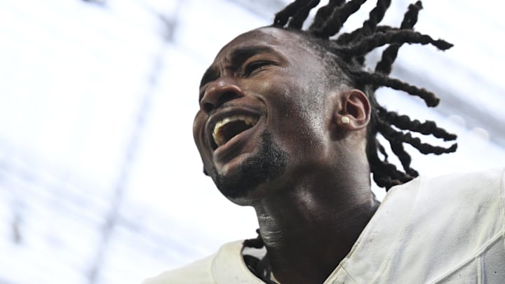 Former Los Angeles Chargers cornerback Asante Samuel Jr. reacts after beating the Vikings in 2023.