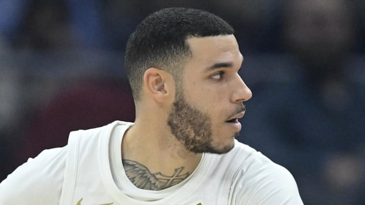 Cleveland Cavaliers guard Lonzo Ball runs on the court in the first quarter against the Detroit Pistons.