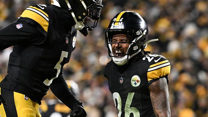 Jan 12, 2026; Pittsburgh, PA, USA; Pittsburgh Steelers cornerback Brandin Echols (26) and cornerback Jalen Ramsey (5) celebrate after a play during the second half of an AFC Wild Card Round game against the Houston Texans at Acrisure Stadium. Mandatory Credit: Barry Reeger-Imagn Images Jan 12, 2026; Pittsburgh, PA, USA; Pittsburgh Steelers cornerback Brandin Echols (26) and cornerback Jalen Ramsey (5) celebrate after a play during the second half of an AFC Wild Card Round game against the Houston Texans at Acrisure Stadium. Mandatory Credit: Barry Reeger-Imagn Images