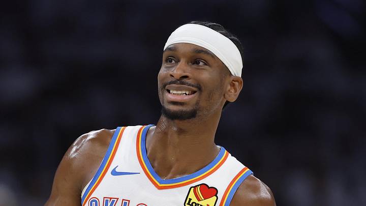 May 26, 2026; Oklahoma City, Oklahoma, USA; Oklahoma City Thunder guard Shai Gilgeous-Alexander (2) reacts after a play during the third quarter against the San Antonio Spurs in game five of the western conference finals for the 2026 NBA playoffs at Paycom Center. Mandatory Credit: Alonzo Adams-Imagn Images May 26, 2026; Oklahoma City, Oklahoma, USA; Oklahoma City Thunder guard Shai Gilgeous-Alexander (2) reacts after a play during the third quarter against the San Antonio Spurs in game five of the western conference finals for the 2026 NBA playoffs at Paycom Center. Mandatory Credit: Alonzo Adams-Imagn Images