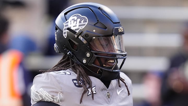 Nov 1, 2025; Boulder, Colorado, USA; Colorado Buffaloes defensive lineman Jehiem Oatis (96) before the game against the Arizona Wildcats at Folsom Field. Mandatory Credit: Ron Chenoy-Imagn Images