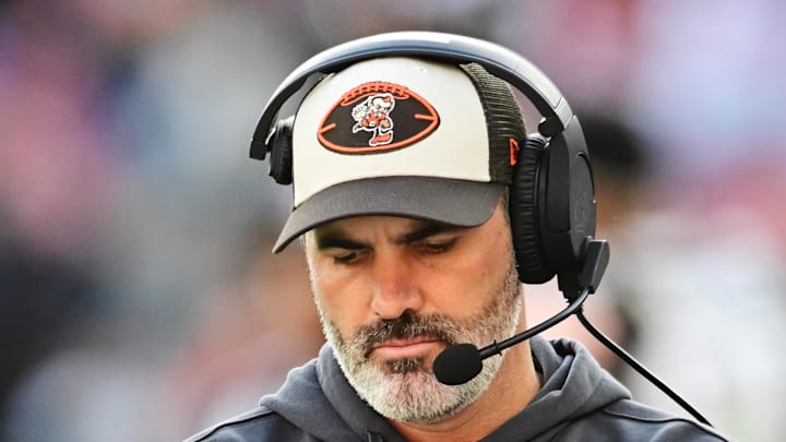 Cleveland Browns head coach Kevin Stefanski reacts during the second half against the Los Angeles Chargers.