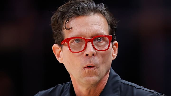 Atlanta Hawks head coach Quin Snyder looks on against the New Orleans Pelicans.