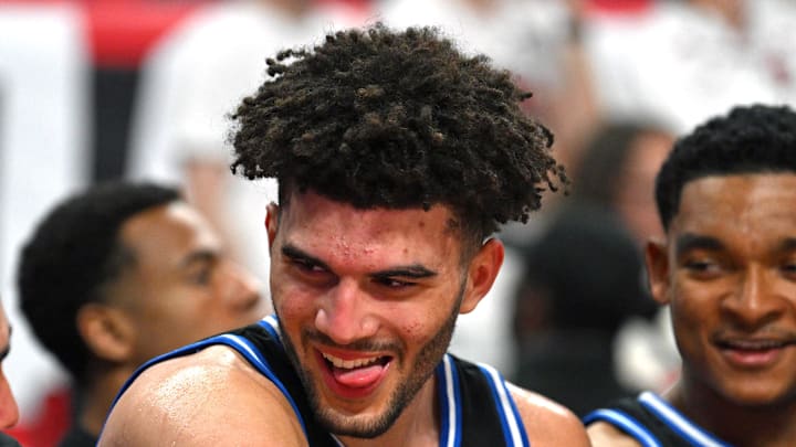 Mar 2, 2026; Raleigh, North Carolina, USA; Duke Blue Devils forward Cameron Boozer (12) reacts with teammates during the second half against the NC State Wolfpack at Lenovo Center. Mandatory Credit: Zachary Taft-Imagn Images Mar 2, 2026; Raleigh, North Carolina, USA; Duke Blue Devils forward Cameron Boozer (12) reacts with teammates during the second half against the NC State Wolfpack at Lenovo Center. Mandatory Credit: Zachary Taft-Imagn Images