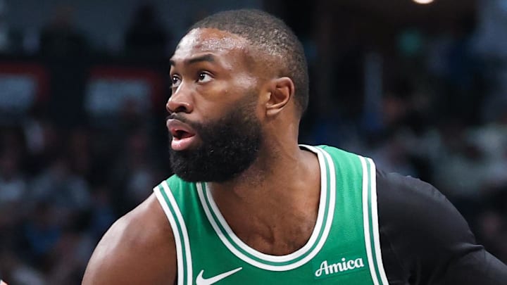 Feb 3, 2026; Dallas, Texas, USA; Boston Celtics guard Jaylen Brown (7) controls the ball as Dallas Mavericks forward Caleb Martin (16) defends during the second half at American Airlines Center. Mandatory Credit: Kevin Jairaj-Imagn Images Feb 3, 2026; Dallas, Texas, USA; Boston Celtics guard Jaylen Brown (7) controls the ball as Dallas Mavericks forward Caleb Martin (16) defends during the second half at American Airlines Center. Mandatory Credit: Kevin Jairaj-Imagn Images