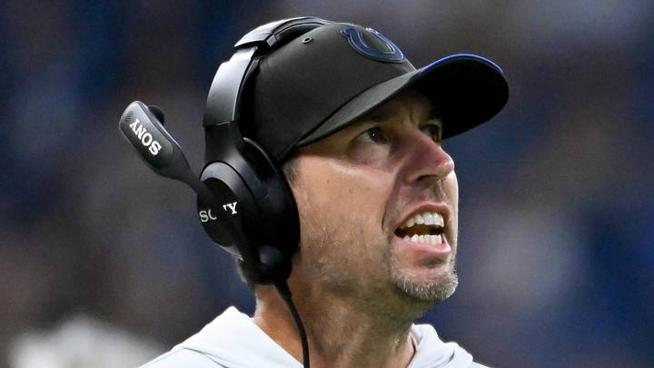 Indianapolis Colts head coach Shane Steichen reacts after a play