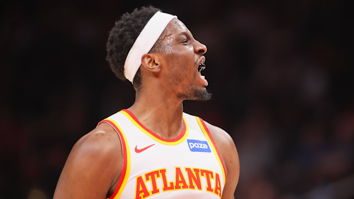 Mar 1, 2026; Atlanta, Georgia, USA; Atlanta Hawks forward Onyeka Okongwu (17). Mandatory Credit: Brett Davis-Imagn Images