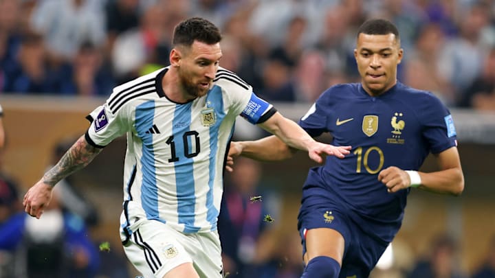 Lionel Messi und Kylian Mbappe im WM-Finale 2022.