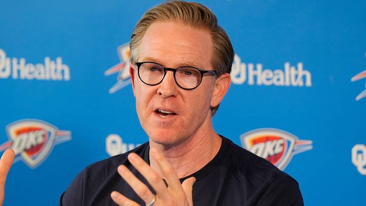 Sam Presti, Thunder General Manager, has his end-of-season media access, Monday, June 8, 2026.