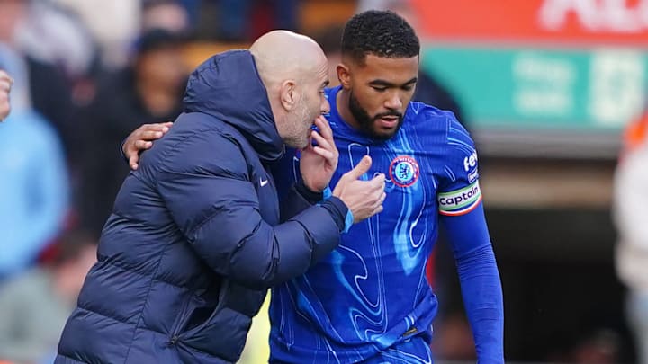 Enzo Maresca gives instructions to Chelsea captain Reece James against Liverpool Enzo Maresca gives instructions to Chelsea captain Reece James against Liverpool