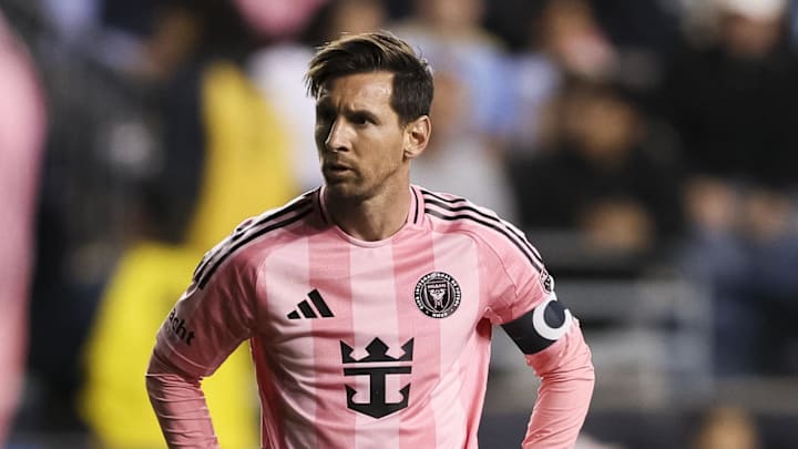 Lionel Messi curled in a free-kick to avoid going three matches without a goal contribution. 