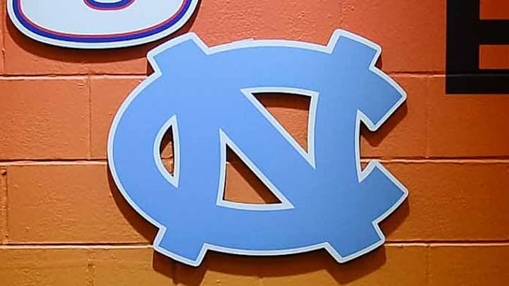 Apr 3, 2017; Phoenix, AZ, USA; View of the team logos in a hallway after the game between the Gonzaga Bulldogs and the North Carolina Tar Heels in the championship game of the 2017 NCAA Men's Final Four at University of Phoenix Stadium. North Carolina defeated Gonzaga 71-65.  Mandatory Credit: Joe Camporeale-Imagn Images