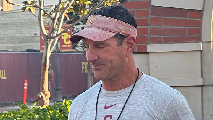 USC Trojans linebackers coach Mike Ekeler USC Trojans linebackers coach Mike Ekeler
